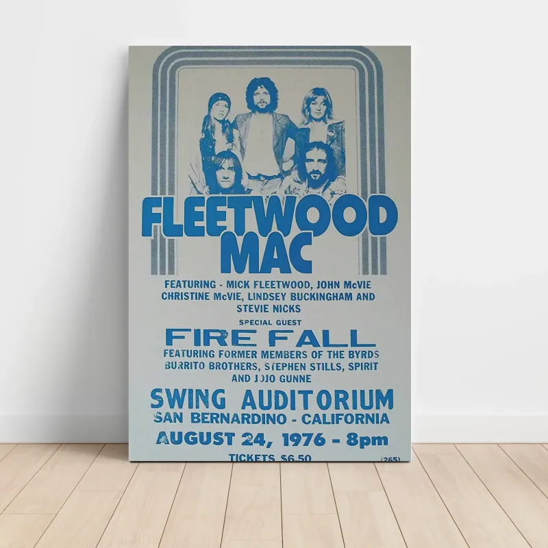 Fleetwood Mac – Swing Auditorium San Bernardino 1976 Fine Art Concert Poster
