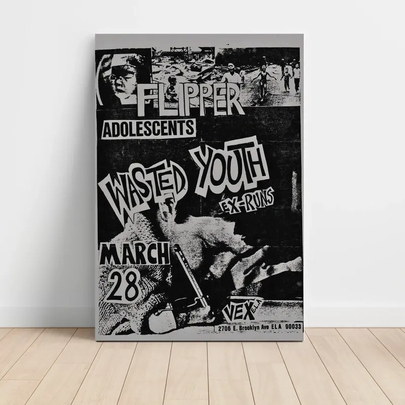 Flipper and Wasted Youth – Vex Fine Art Concert Poster