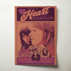 Heart – Little Queen Tour 1978 Carolina Coliseum Fine Art Concert Poster