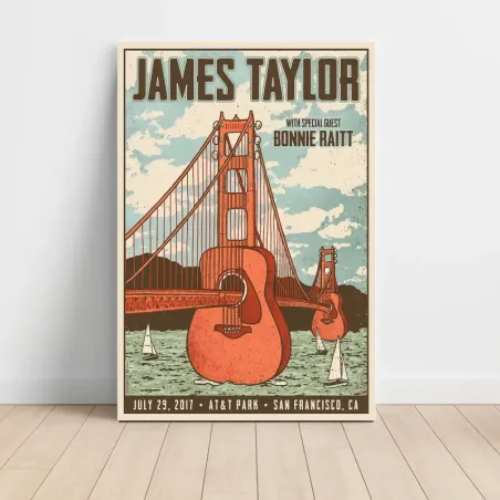 James Taylor and Bonnie Raitt – AT&T Park San Francisco 2017 Fine Art Concert Poster