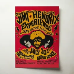 Jimi Hendrix Experience – Independence Hall Baton Rouge Fine Art Concert Poster