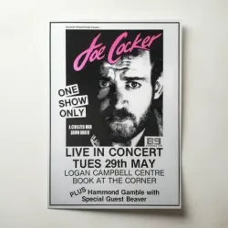 Joe Cocker – Logan Campbell Centre Fine Art Concert Poster