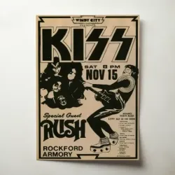 Kiss and Rush – Rockford Armory Fine Art Concert Poster