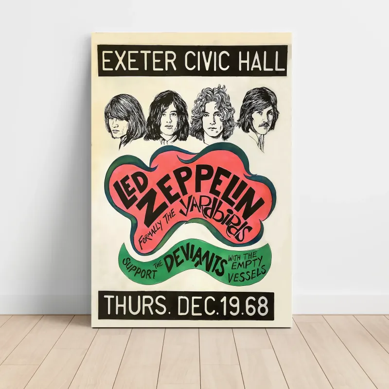 Led Zeppelin – Exeter Civic Hall 1968 Fine Art Concert Poster