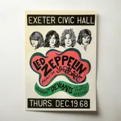 Led Zeppelin – Exeter Civic Hall 1968 Fine Art Concert Poster
