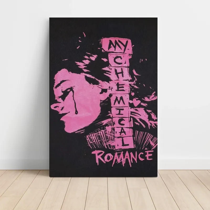 My Chemical Romance – Pink Stencil Portrait Fine Art Music Poster