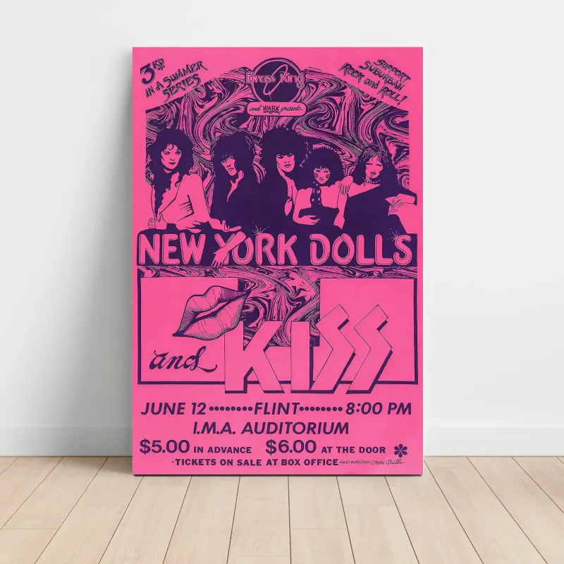 New York Dolls and Kiss – IMA Auditorium Flint Fine Art Concert Poster