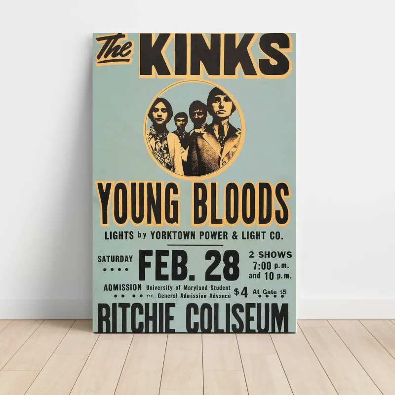 The Kinks – Ritchie Coliseum Maryland Fine Art Concert Poster