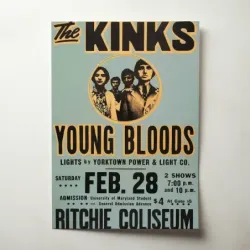 The Kinks – Ritchie Coliseum Maryland Fine Art Concert Poster