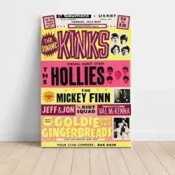 The Kinks and The Hollies – Gaumont Derby Fine Art Concert Poster