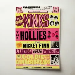 The Kinks and The Hollies – Gaumont Derby Fine Art Concert Poster
