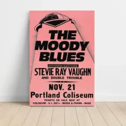 The Moody Blues and Stevie Ray Vaughan – Portland Coliseum Fine Art Concert Poster