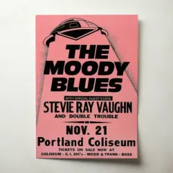 The Moody Blues and Stevie Ray Vaughan – Portland Coliseum Fine Art Concert Poster