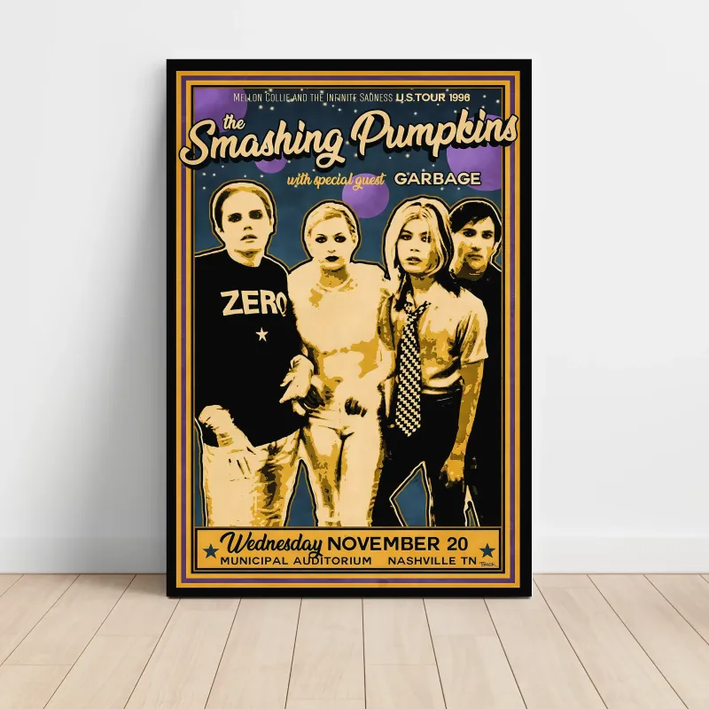 The Smashing Pumpkins – Municipal Auditorium Nashville 1996 Fine Art Concert Poster