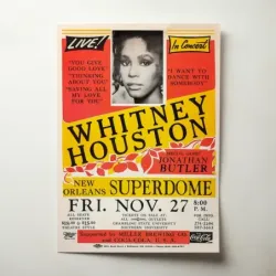 Whitney Houston – New Orleans Superdome Fine Art Concert Poster