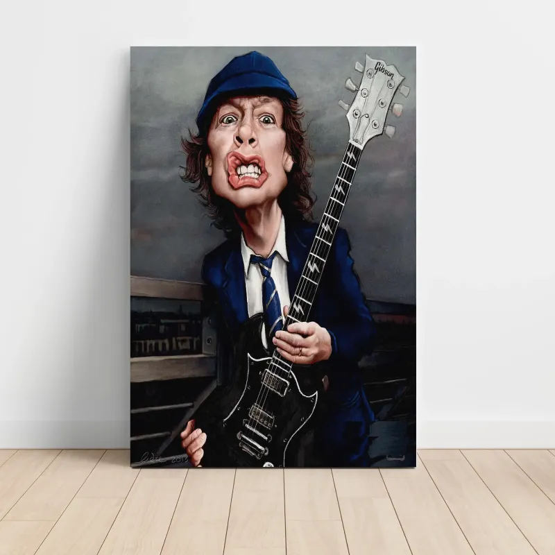 AC/DC – Angus Young Caricature Fine Art Music Poster