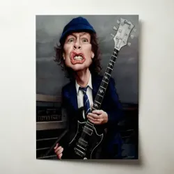 AC/DC – Angus Young Caricature Fine Art Music Poster