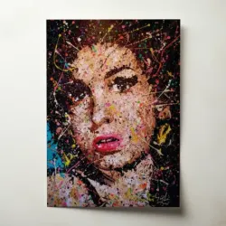 Amy Winehouse – Paint Splatter Portrait Fine Art Music Poster