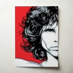 The Doors – Jim Morrison Red Portrait Panel 1 of 2 Fine Art Music Poster