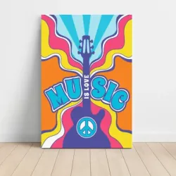 Music Art – Music Is Love Guitar Fine Art Music Poster