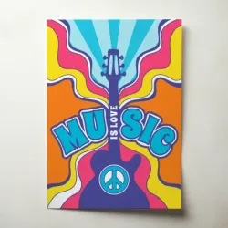 Music Art – Music Is Love Guitar Fine Art Music Poster