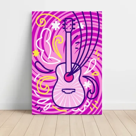 Music Art – Pink Swirl Guitar Fine Art Music Poster