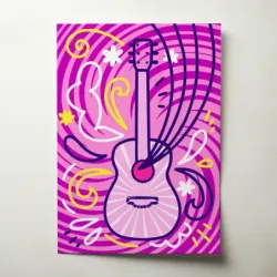Music Art – Pink Swirl Guitar Fine Art Music Poster