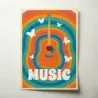 Music Art – Retro Rainbow Guitar Fine Art Music Poster