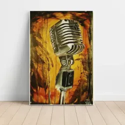 Music Art – Vintage Microphone Painting Fine Art Music Poster