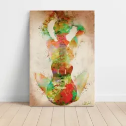 Music Art – Watercolour Guitar Silhouette Fine Art Music Poster
