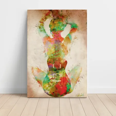 Music Art – Watercolour Guitar Silhouette Fine Art Music Poster