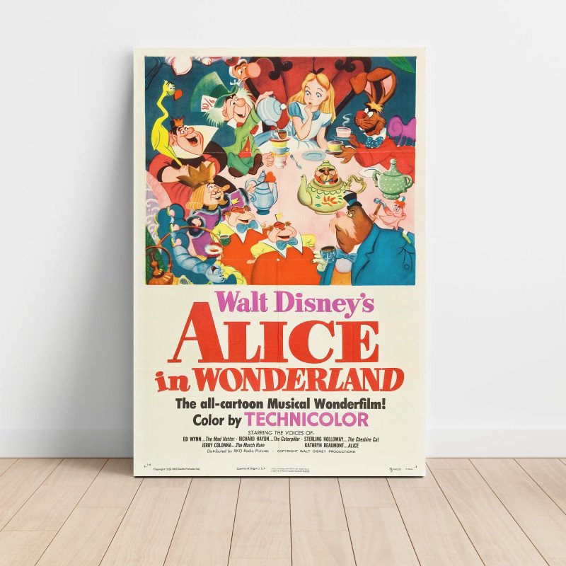alice in wonderland Fine Art 1950's Movie Poster