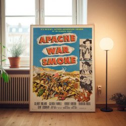 apache war smoke Fine Art 1950's Movie Poster