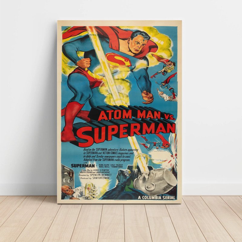 atom man vs superman Fine Art 1950's Movie Poster