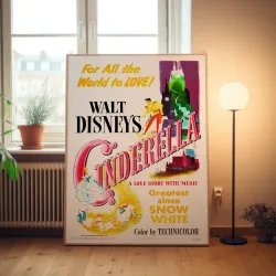 Cinderella Fine Art 1950's Movie Poster Wall Art