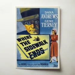 Where The Sidewalk Ends Fine Art 1950's Movie Poster