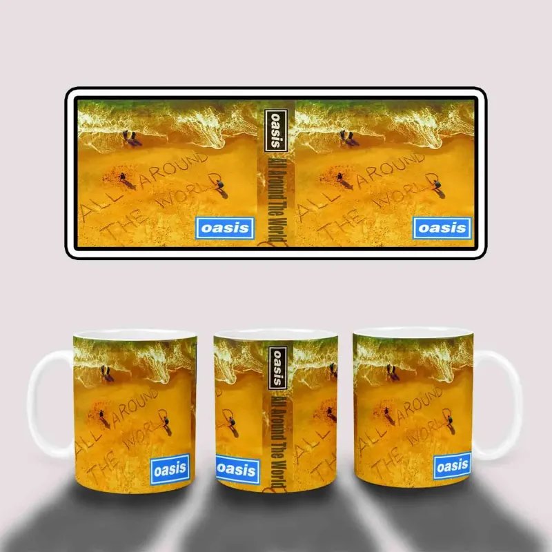 Oasis All Around the World Album Cover Mug - Home Decor Oasis All Around the World Album Cover Mug - Home Decor
