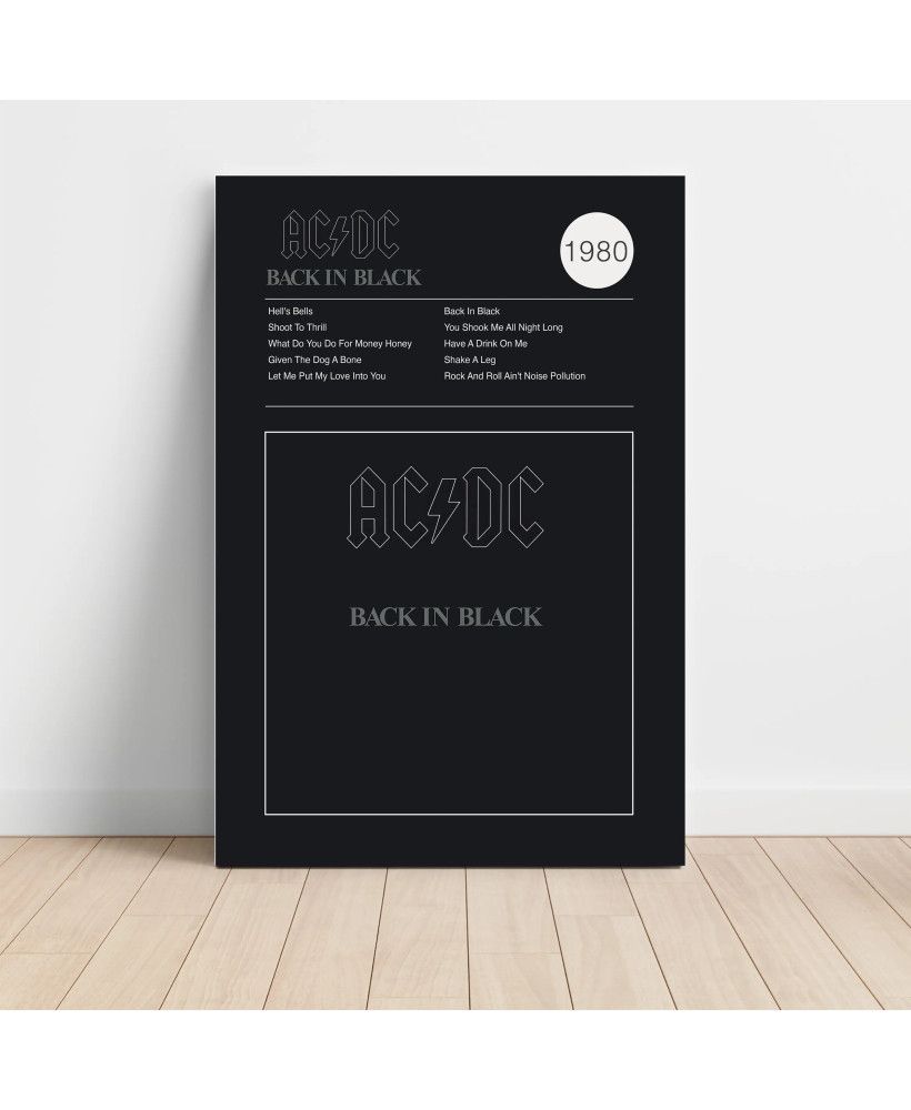 AC_DC Back in Black Fine Art Album Poster - Rock Your Space!