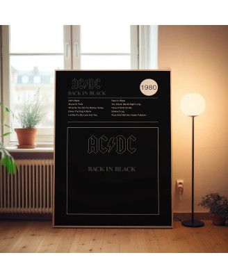 AC_DC Back in Black Fine Art Album Poster - Rock Your Space!