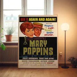 Mary Poppins Fine Art 1960's Movie Poster Wall Art