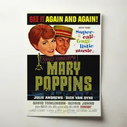 Mary Poppins Fine Art 1960's Movie Poster Wall Art
