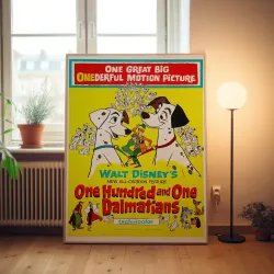 One Hundred and One Dalmations Fine Art 1960's Movie Poster