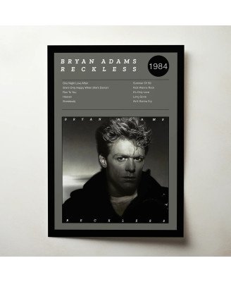 Bryan Adams - Reckless Fine Art Album Poster