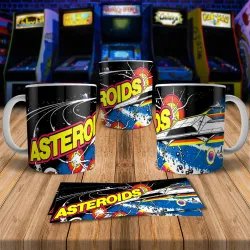 Asteroids 8Bit Arcade Retro Gaming Mug - Vintage Style