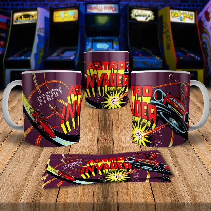 Astro Invader 8Bit Arcade Retro Gaming Mug - Level Up Your Sip!