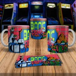 8Bit Arcade Retro Gaming Mug 1 - Bank Panic Design