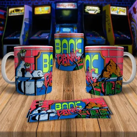 8Bit Arcade Retro Gaming Mug 1 - Bank Panic Design