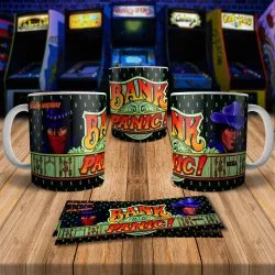 8Bit Arcade Retro Gaming Mug 2 - Bank Panic Design