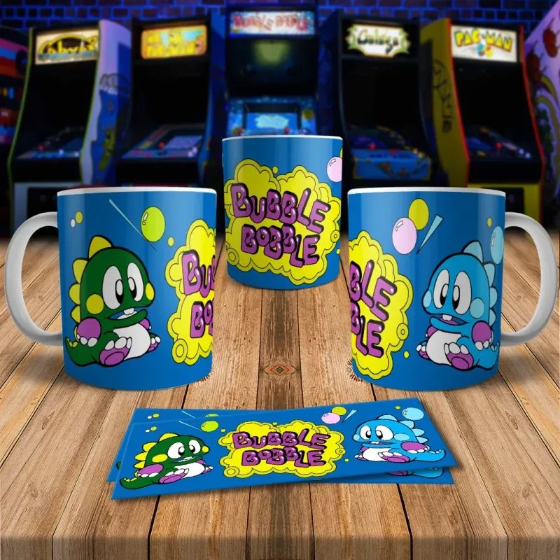 Bubble Bobble 8Bit Arcade Retro Gaming Mug 2  - Fun & Unique!