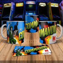 Commando 8Bit Arcade Retro Gaming Mug - Level Up Your Sips!